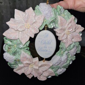 Roman, Inc. #85529 Child Is Born TB Glittery Wreath